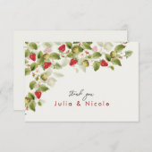 Rode zoete wilde aardbeien bloemen bruiloft (Voorkant / Achterkant)