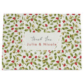 Rode zoete wilde aardbeien bloemen bruiloft groot cadeauzakje (Voorkant)