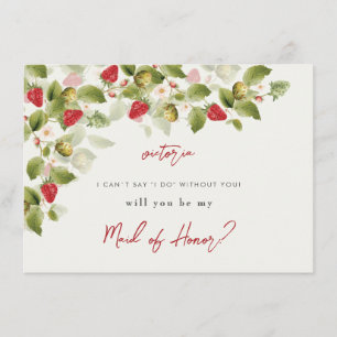 Rode zoete wilde aardbeien bloemen bruiloft menu