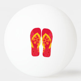 Rode Zomer Strand Party Teenslippers Pingpongballen