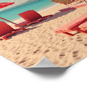 Rode zomer strand vibe poster (Hoek)