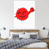 Rode Zon Cheer Mascotte Canvas Afdruk (Insitu (Slaapkamer))