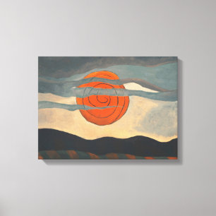 Rode zon door Arthur Dove Canvas Afdruk