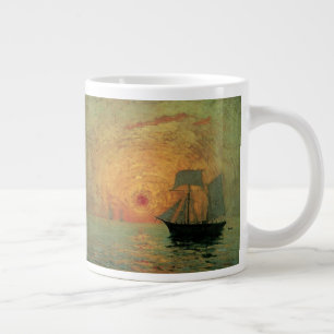Rode Zon door Maxime Maufra, Vintage Impressionism Extra Grote Beker