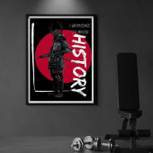 rode zon - japanese samurai - krijger poster