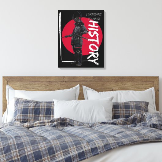  rode zon - japans kunst samurai warrior canvas afdruk (Insitu (Slaapkamer))