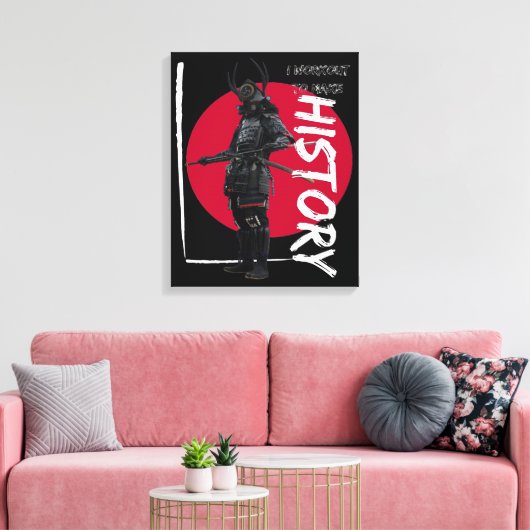 rode zon - japans kunst samurai warrior canvas afdruk (Insitu (Woonkamer))