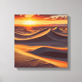 Rode zon schijnt in dessertdoek poster canvas afdruk