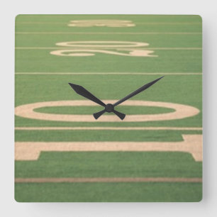 Rode zone Football wandklok Vierkante Klok