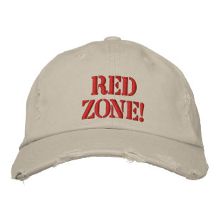 Rode zone! geborduurde pet