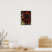 Rode zonnebloem poster (Keuken)