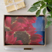 Rode zonnebloemen en blauwe hemden - Weefselpapier Tissuepapier (Geschenk)