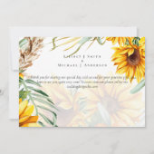 Rode Zonnebloemen Pampasgras Bruiloft (Achterkant)