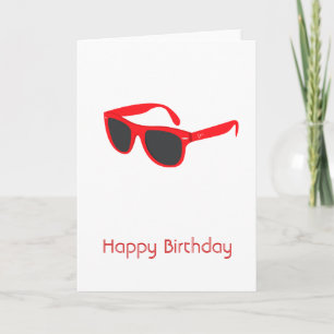Rode zonnebril Happy Birthday Kaart