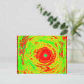 Rode zonnekunst briefkaart (Staand voorkant)