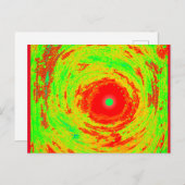 Rode zonnekunst briefkaart (Voorkant / Achterkant)