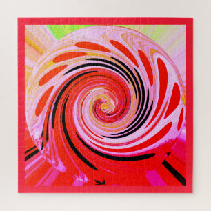 Rode zonnige dagkunst legpuzzel