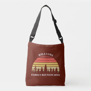 Rode Zonsondergang Bos Aangepaste Camping Wandelto Crossbody Tas