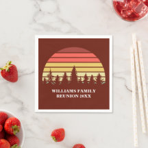 Rode Zonsondergang Bos Aangepaste Familie Reünie F