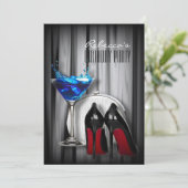 rode zool stiletto meisjesachtig martini cocktailp kaart (Staand voorkant)