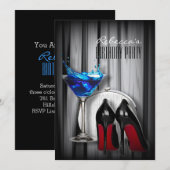 rode zool stiletto meisjesachtig martini cocktailp kaart (Voorkant / Achterkant)