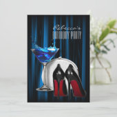 rode zool stiletto meisjesachtig martini cocktailp kaart (Staand voorkant)