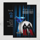 rode zool stiletto meisjesachtig martini cocktailp kaart (Voorkant / Achterkant)