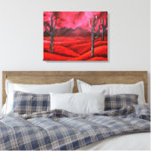Rode zuidwestelijke abstracte landschapsschilderku canvas afdruk (Insitu (Slaapkamer))