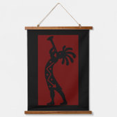 Rode Zuidwesterse Kokopelli Hangend Wandkleed (Voorkant)