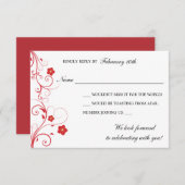 Rode zwanen en reactiekaarten voor bloemen kaart (Voorkant / Achterkant)