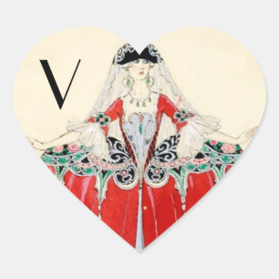 RODE, ZWARE, MODE KOSTUOM, HARMONOGRAM HART STICKER