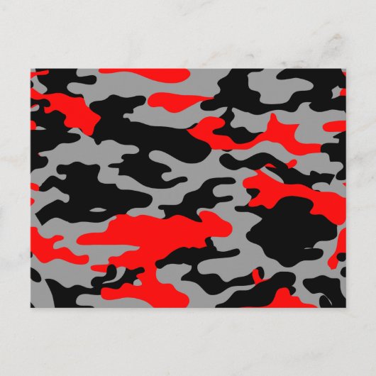 RODE, ZWART EN GRAY CAMO BRIEFKAART (Voorkant)