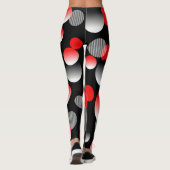 RODE ZWARTE ABSTRACTE BUBBELPATROON LEGGINGS (Achterkant)