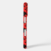 Rode zwarte bloemen Case-Mate iPhone case (Achterkant / Rechts)