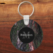 Rode zwarte boomschors Monogram Sleutelhanger (Voorkant)