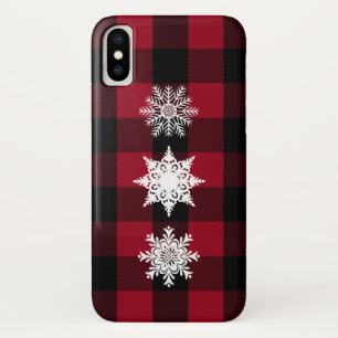 Rode, zwarte Buffalo Plaid telefoonhoesje met snee iPhone X Hoesje