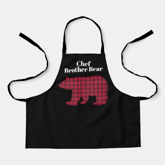 Rode Zwarte Buffalo Schotlandse ruit Chef Broer Be Schort (Voorkant)