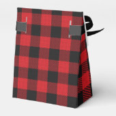 Rode zwarte buffel met stevige rugzak bedankdoosjes (Achterkant)