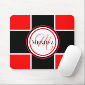 Rode/zwarte Computer Mousepad Muismat (Met muis)