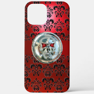 RODE ZWARTE DAMASK iPhone 12 PRO MAX HOESJE