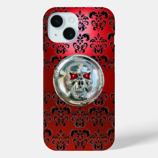 RODE ZWARTE DAMASK Case-Mate iPhone CASE (Achterkant)