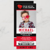 Rode zwarte doos Ticket Birthday Foto Kaart (Voorkant / Achterkant)