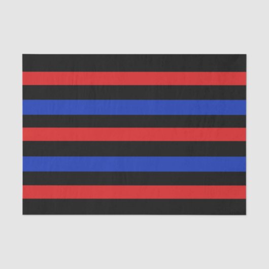 Rode, zwarte en blauwe strepen tissuepapier (Voorkant)