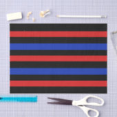 Rode, zwarte en blauwe strepen tissuepapier (Craft)