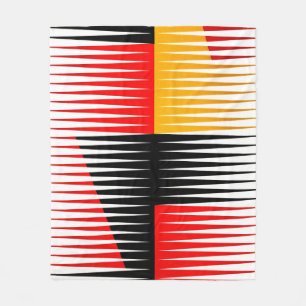 Rode, zwarte en gele illustraties fleece deken