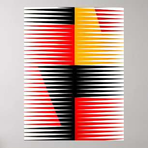 Rode, zwarte en gele illustraties poster