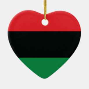 Rode, zwarte en groene vlag keramisch ornament