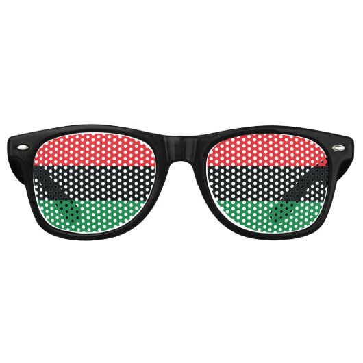 Rode, zwarte en groene vlag retro zonnebril (Voorkant)
