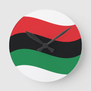 Rode, zwarte en groene vlag ronde klok