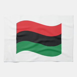 Rode, zwarte en groene vlag theedoek